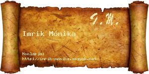 Imrik Mónika névjegykártya